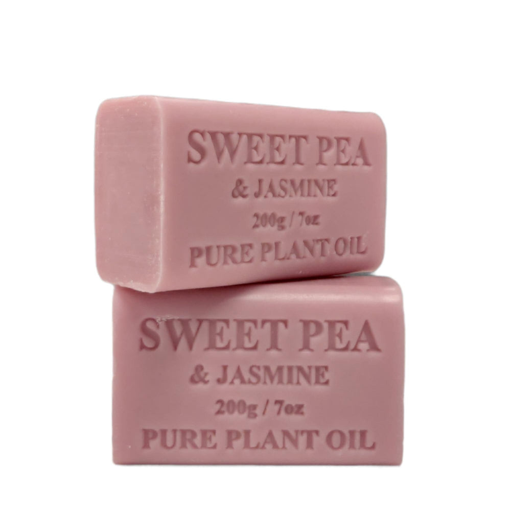 2x 200g Plant Oil Soap Sweet Pea Jasmine Scent Pure Natural Vegetable Base Bar
