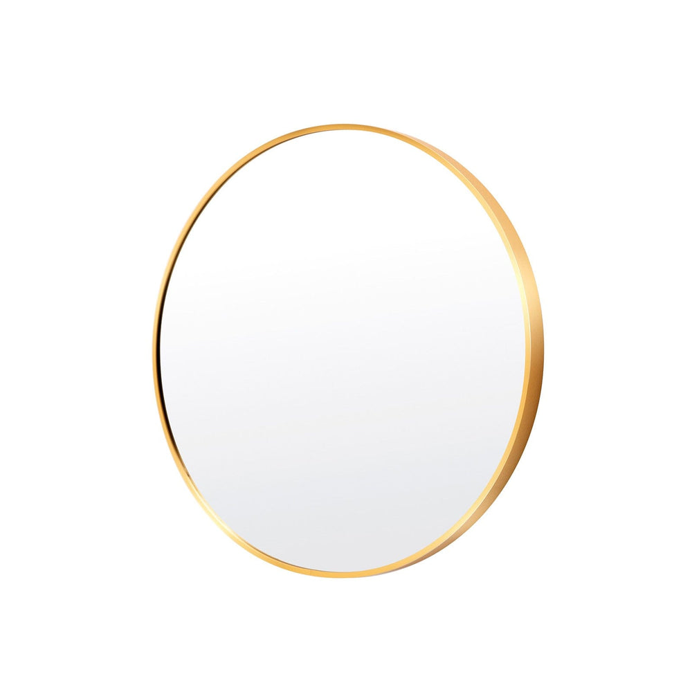 La Bella Gold Wall Mirror Round Aluminum Frame Makeup Decor Bathroom Vanity 50cm - The Zebra Effect