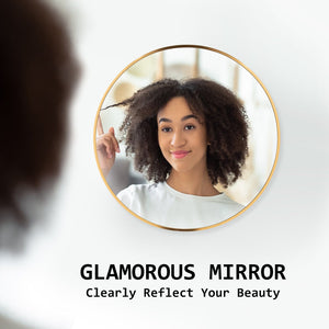 The Zebra Effect Health & Beauty > Makeup Mirrors La Bella Gold Wall Mirror Round Aluminum Frame Makeup Decor Bathroom Vanity 50cm V274-FT-BM-ALUR-GLD50