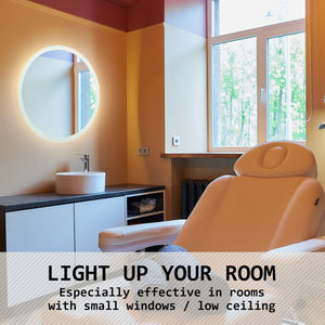 La Bella LED Wall Mirror Round Touch Anti-Fog Makeup Decor Bathroom Vanity 50cm - The Zebra Effect