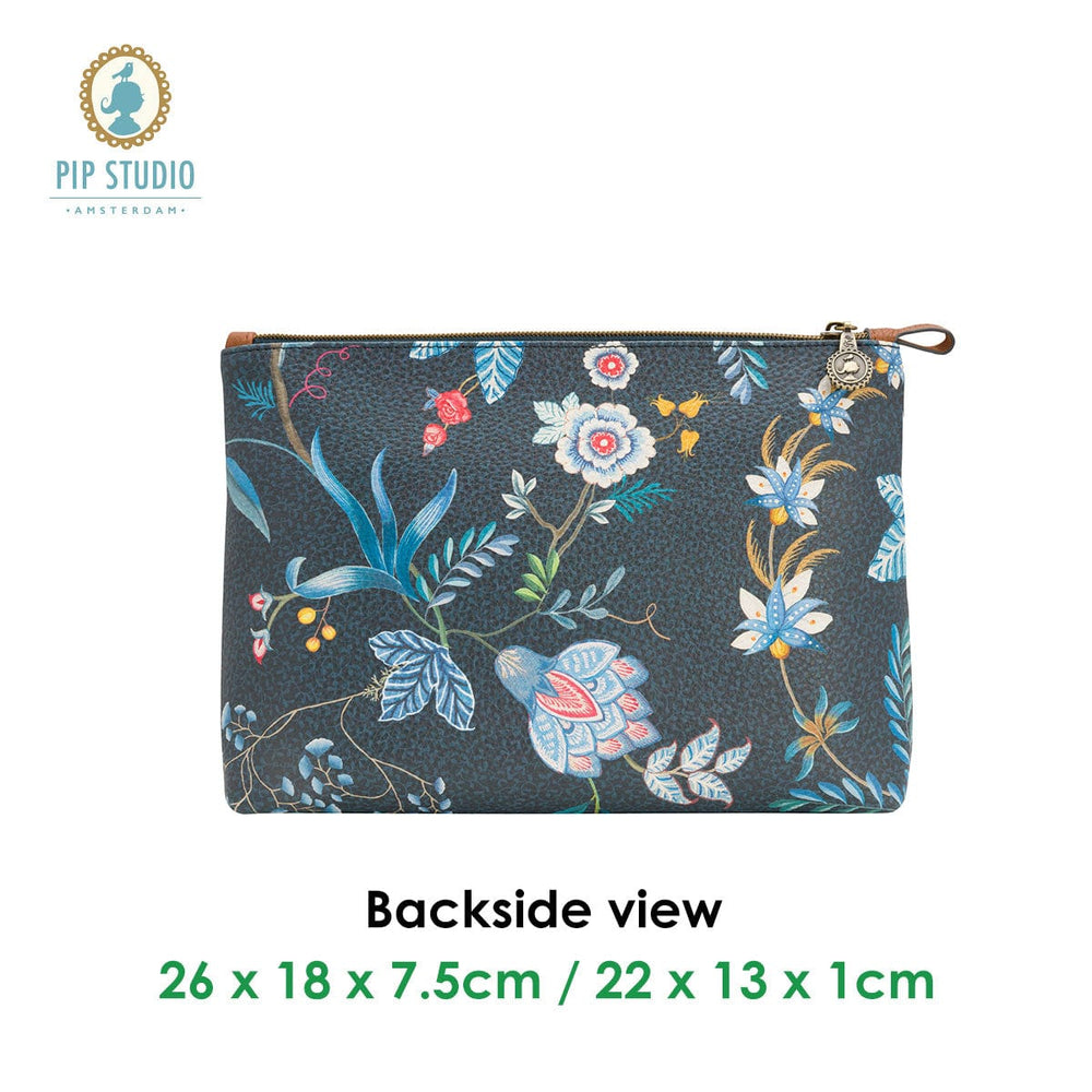 PIP Studio Combi Flower Festival Dark Blue Cosmetic Bag - The Zebra Effect