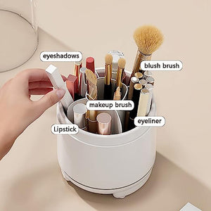 The Zebra Effect Health & Beauty > Cosmetic Storage 360° Rotating Makeup Brush Bucket Transparent Dust-proof Cosmetic Storage Box(pink) V462-FB-79-01