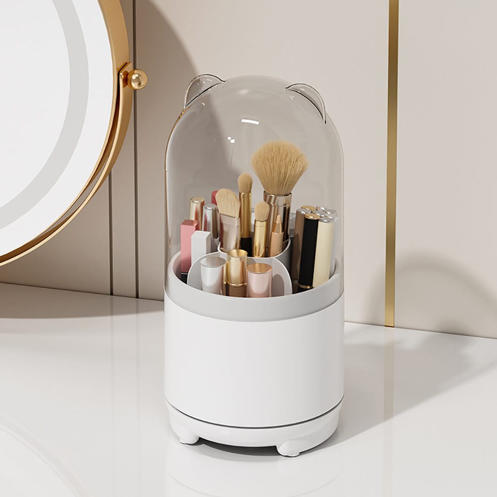 The Zebra Effect Health & Beauty > Cosmetic Storage 360° Rotating Makeup Brush Bucket Transparent Dust-proof Cosmetic Storage Box(pink) V462-FB-79-01