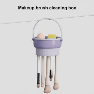 The Zebra Effect Health & Beauty > Cosmetic Storage 3 In 1 Makeup Brushes Cleaner Sponge Brush Washing Box Makeup Brush Drying Basket(Light Purple) V462-FB-80-01