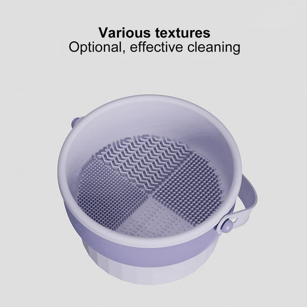 The Zebra Effect Health & Beauty > Cosmetic Storage 3 In 1 Makeup Brushes Cleaner Sponge Brush Washing Box Makeup Brush Drying Basket(Light Purple) V462-FB-80-01