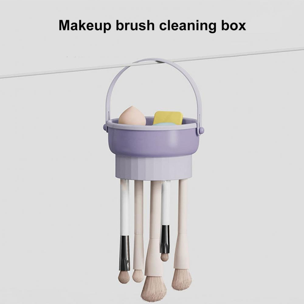 The Zebra Effect Health & Beauty > Cosmetic Storage 3 In 1 Makeup Brushes Cleaner Sponge Brush Washing Box Makeup Brush Drying Basket(Beige) V462-FB-80-02