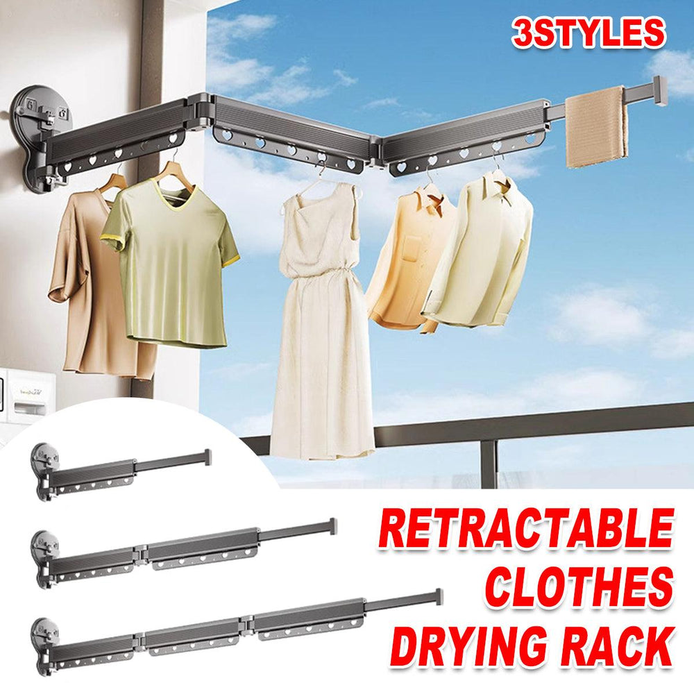2/3/4-Bar Adjustable Foldable Retractable Clothes Drying Rack Suction