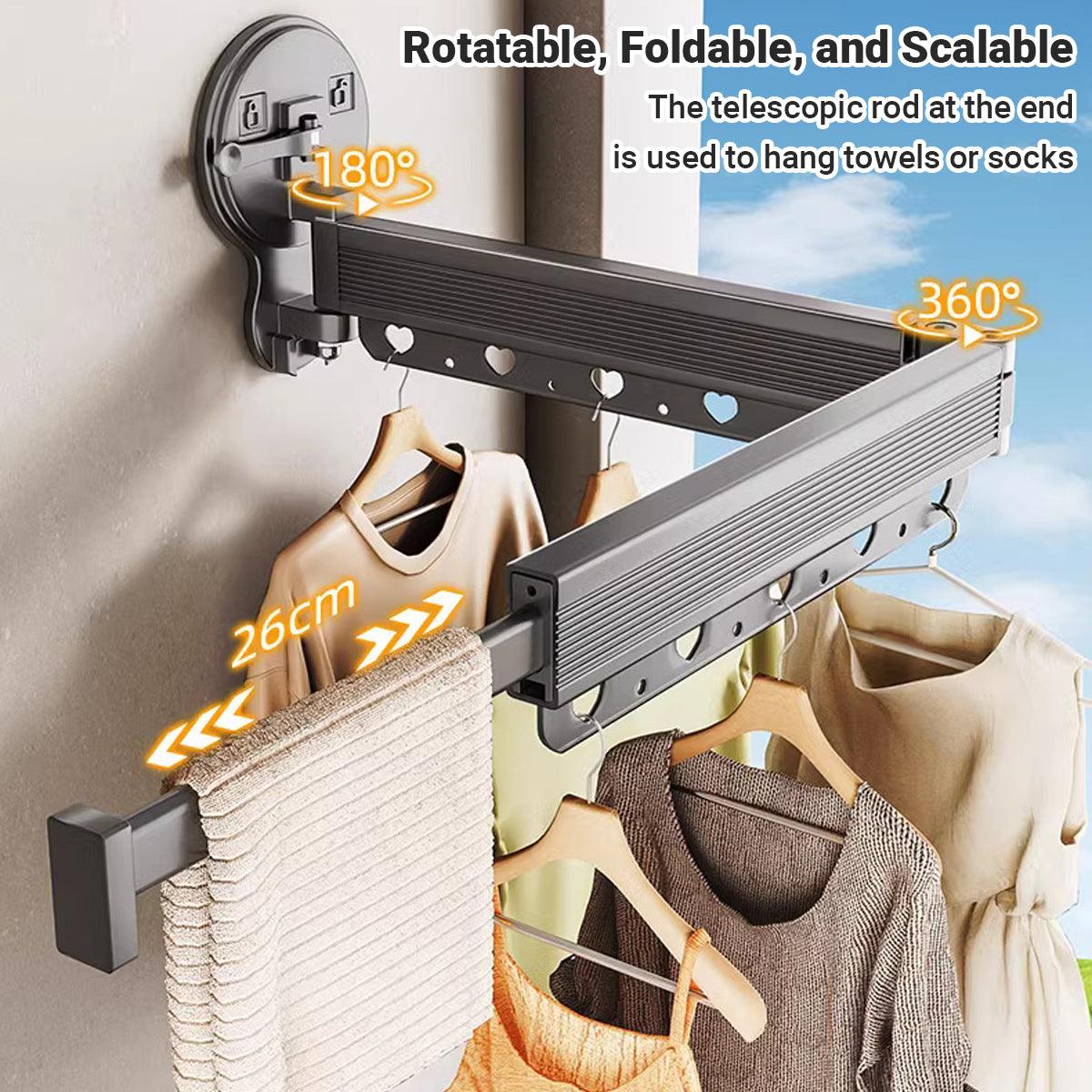 2/3/4-Bar Adjustable Foldable Retractable Clothes Drying Rack Suction