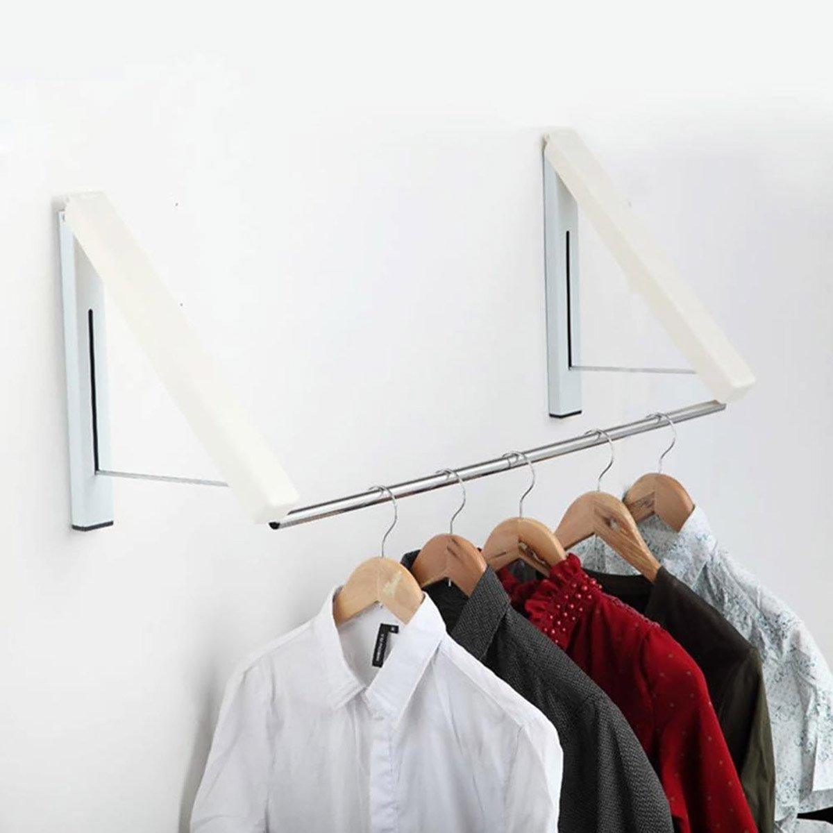 Mini Wall Hanging Retractable Clothes Drying Rack Space Saving Laundry