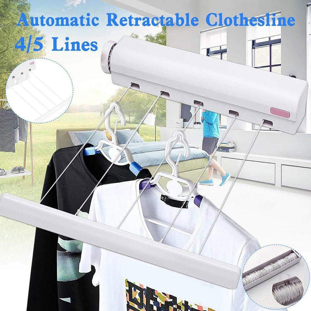 Wall Mounted Clothes Hanger Dryer Clothesline Laundry Washing Line Dry