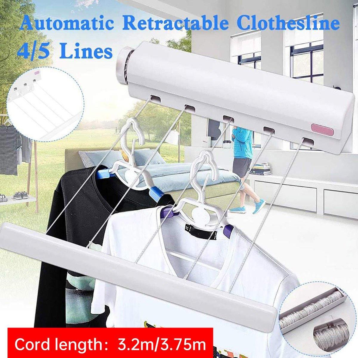 Wall Mounted Clothes Hanger Dryer Clothesline Laundry Washing Line Dry