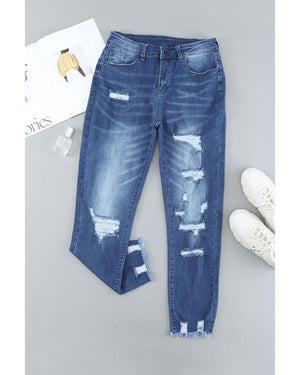 The Zebra Effect Women's Fashion > Jeans Azura Exchange Distressed Boyfriend Denim Pants - XL V539-AZEXDC78363-5-XL