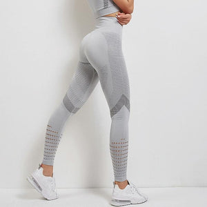 Yoga Fitness Set Women Sports Bra & Leggings Size L - Black - L