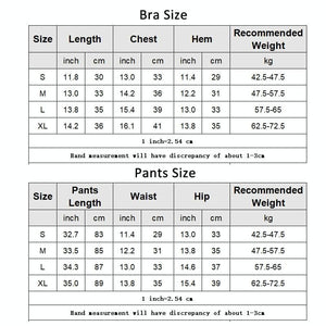 Yoga Fitness Set Women Sports Bra & Leggings Size L - Black - L