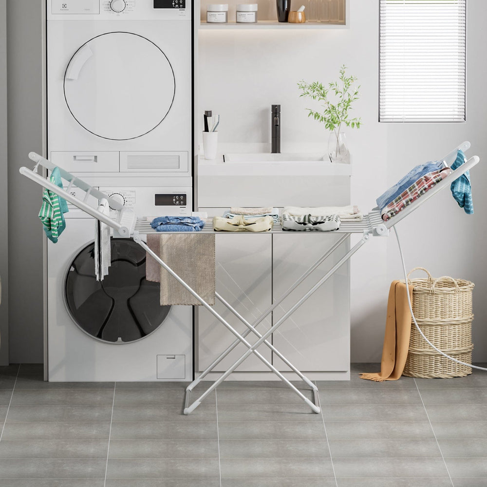 Electric Airer Heated Foldable Clothes Dryer Drying Indoor Folding Rac