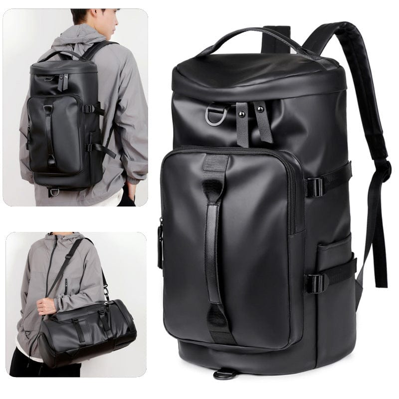 Grey Large Capacity Men's Travel Backpack with Shoe Compartment - Wate