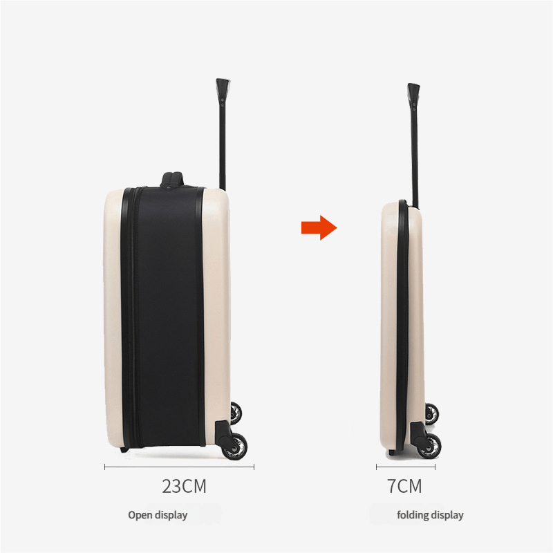 Compact Expandable Foldable Luggage - Reinforced Alloy Handle & Silent