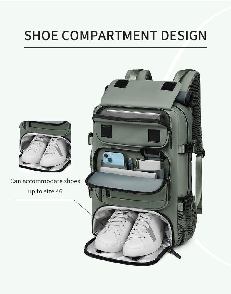 4-in-1 Convertible Travel Backpack & Briefcase - Large Capacity, 16