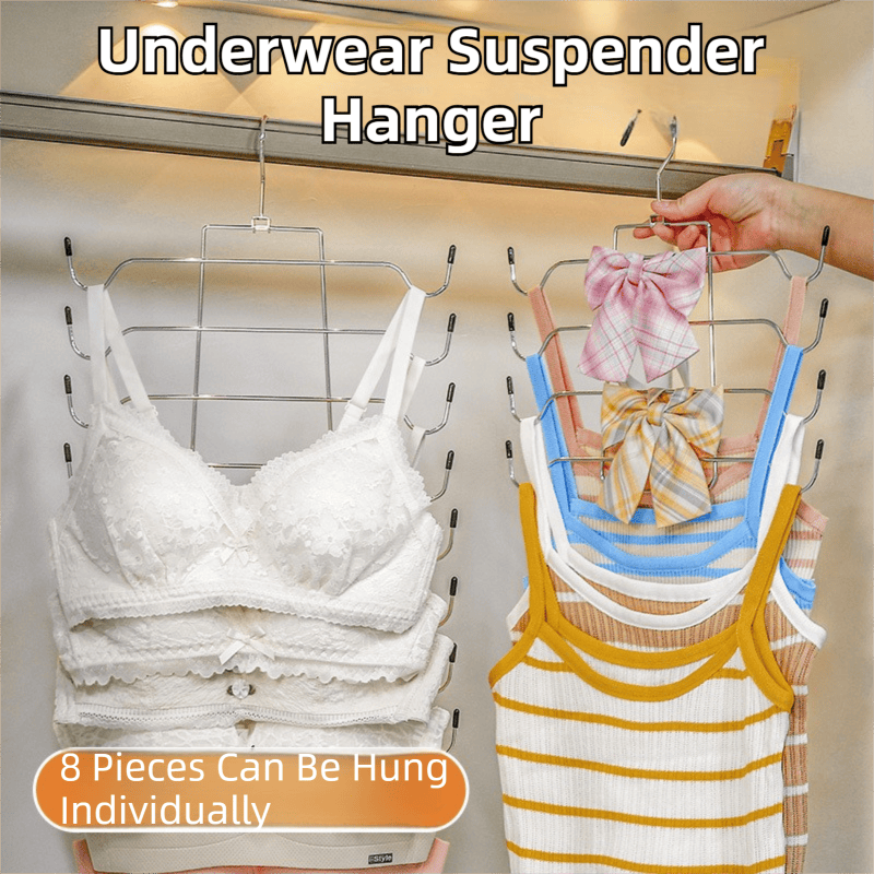 Foldable Vertical Layered Bra and Lingerie Organiser Hanger(8 Tier: 50