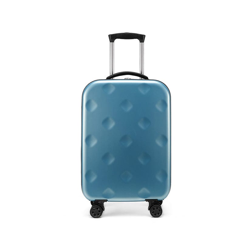 Blue 20 Inch Foldable Carry-on Suitcase with 360 Spinner Wheels and Co