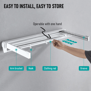 Alston Wall Mounted Drying Rack Clothes Airer Space Saver Folding Drye