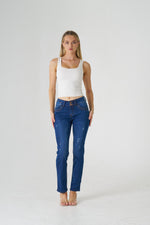Wakee Denim Slim Leg Ladies Stretch Jean - Denim 7173