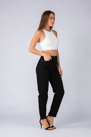 Wakee Denim Boyfriend Cut Jeans Wakee Denim Boyfriend Jean High Rise - Black 3028