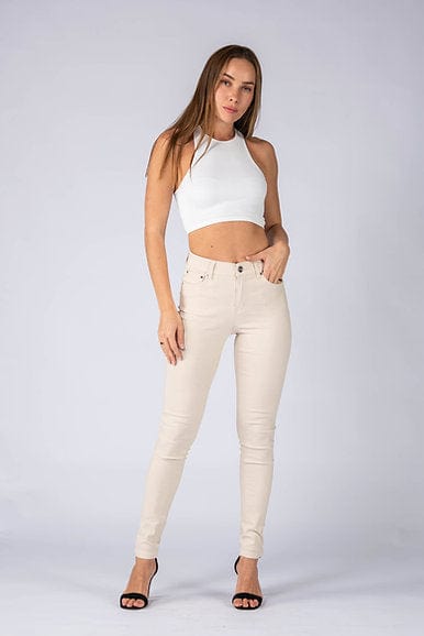 Wakee Denim Skinny Leg Denim Jeans Wakee Denim Stretch Jegging Jean Skinny - Beige 7046