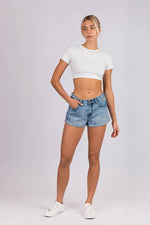 Wakee Denim Ladies Shorts - Light Denim 7101