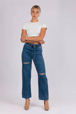 Wakee Denim (By Lily) Casual Wide Leg Ladies Jean - Denim BA092