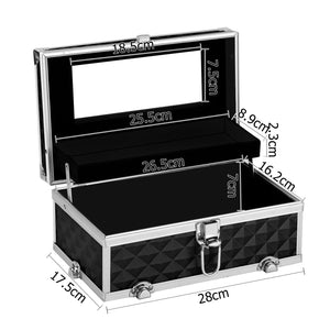 
                
                    Load image into Gallery viewer, The Zebra Effect Health &amp;amp; Beauty &amp;gt; Cosmetic Storage Embellir Portable Cosmetic Beauty Makeup Carry Case with Mirror - Diamond Black CASE-HZ8-040-DIBK
                
            