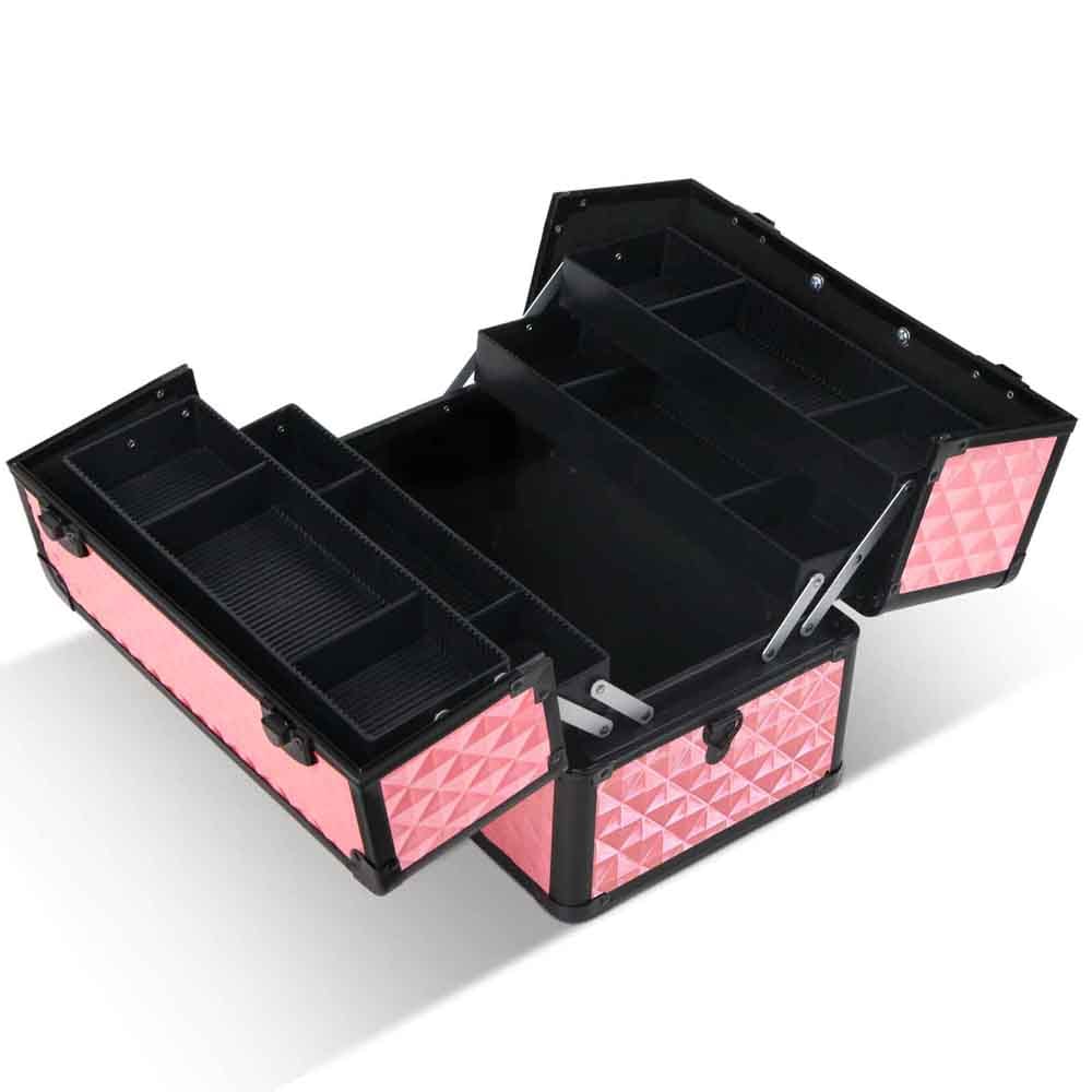 The Zebra Effect Health & Beauty > Cosmetic Storage Embellir Portable Cosmetic Beauty Makeup Case - Diamond Pink CASE-MU-HZ7002-DIPI