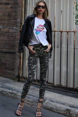Cobain Skinny Cargo Super Stretch Jeans - Refuge Denim High Waist 16