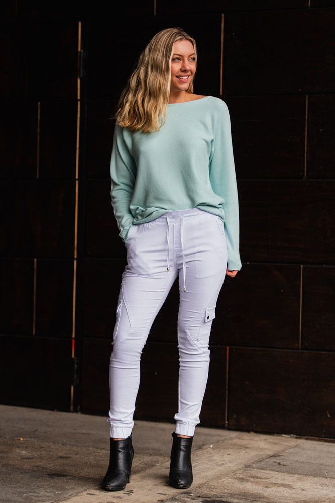 Country Denim Australia Cuff White Cargo Jogger