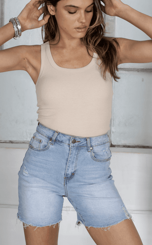 Refuge Premium Cotton Rib Tank Sand