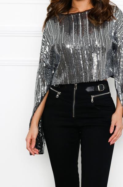 Ivory & Chain Top Ivory & Chain Sahara Sequin Top Silver