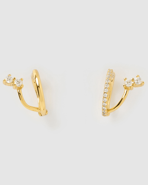 Izoa Earrings Izoa Colette Huggie Earrings Gold IZ-COLETTEHUG-GLD