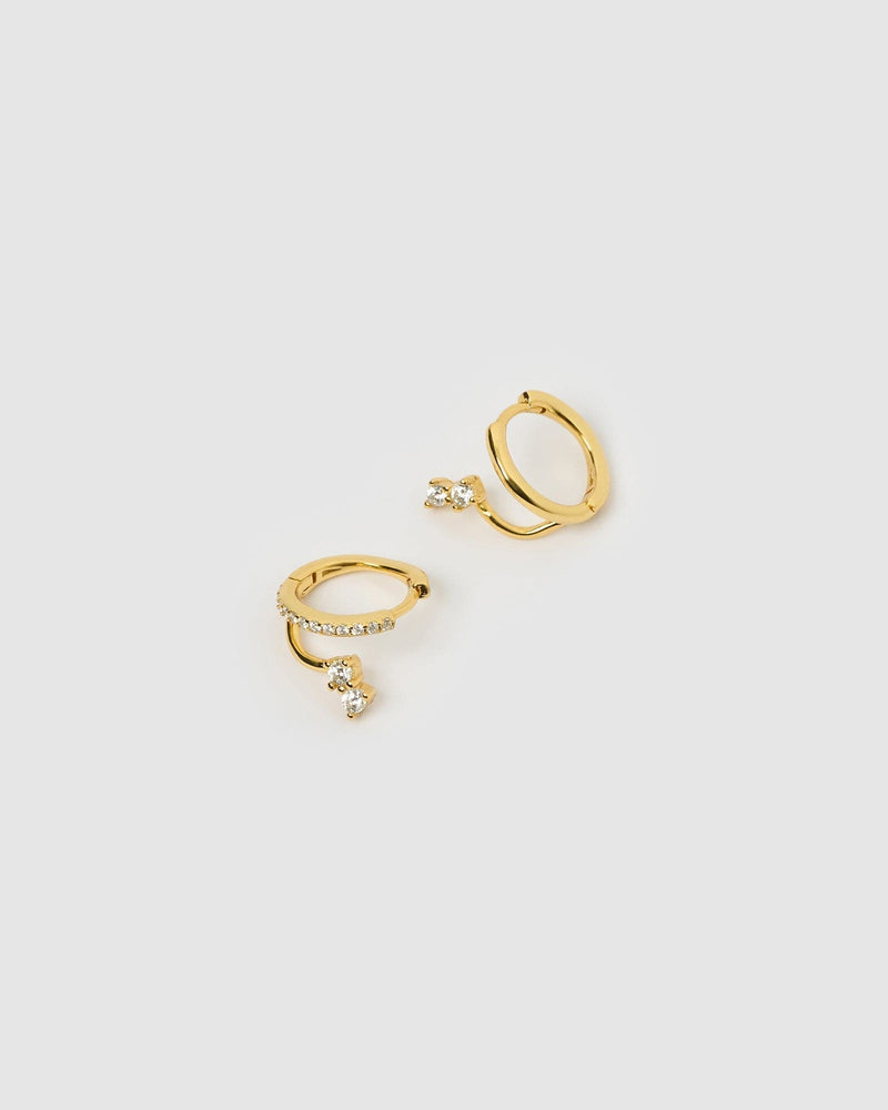 Izoa Earrings Izoa Colette Huggie Earrings Gold IZ-COLETTEHUG-GLD