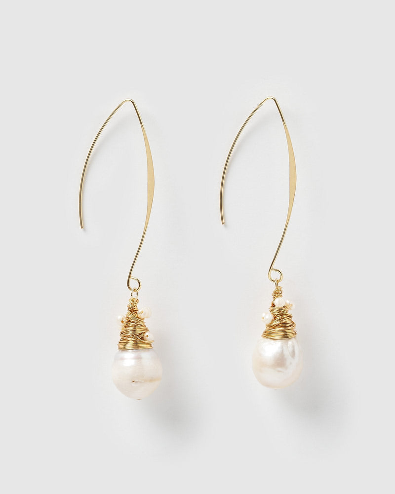 Miz Casa & Co Kelsey Drop Earrings Freshwater Pearl