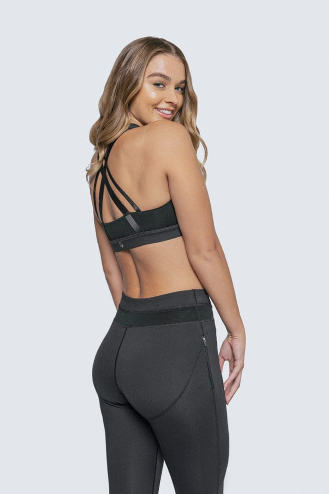 Wherever You Wander Sports Bra - Black L Black