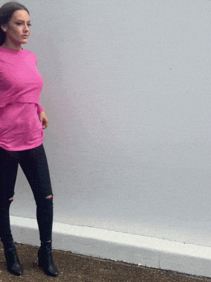 Madison The Label TOP Madison The Label Hana Overlay Knit Top - PINK