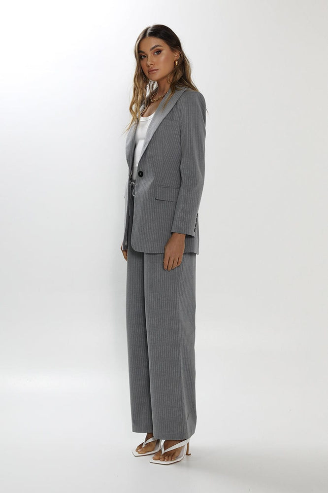 Madison The Label Ricky Blazer Pinstripe - Grey - The Zebra Effect