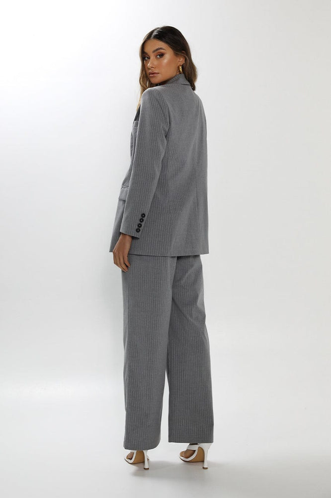 Madison The Label Ricky Blazer Pinstripe - Grey - The Zebra Effect