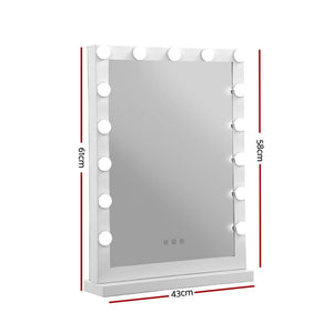 The Zebra Effect Health & Beauty > Makeup Mirrors Embellir Hollywood Makeup Mirror With Light 15 LED Bulbs Vanity Lighted Stand MM-FRAME-4361-WH