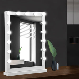 The Zebra Effect Health & Beauty > Makeup Mirrors Embellir Hollywood Makeup Mirror With Light 15 LED Bulbs Vanity Lighted Stand MM-FRAME-4361-WH