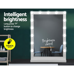 The Zebra Effect Health & Beauty > Makeup Mirrors Embellir Hollywood Makeup Mirror With Light 15 LED Bulbs Vanity Lighted Stand MM-FRAME-4361-WH