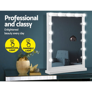 The Zebra Effect Health & Beauty > Makeup Mirrors Embellir Hollywood Makeup Mirror With Light 15 LED Bulbs Vanity Lighted Stand MM-FRAME-4361-WH