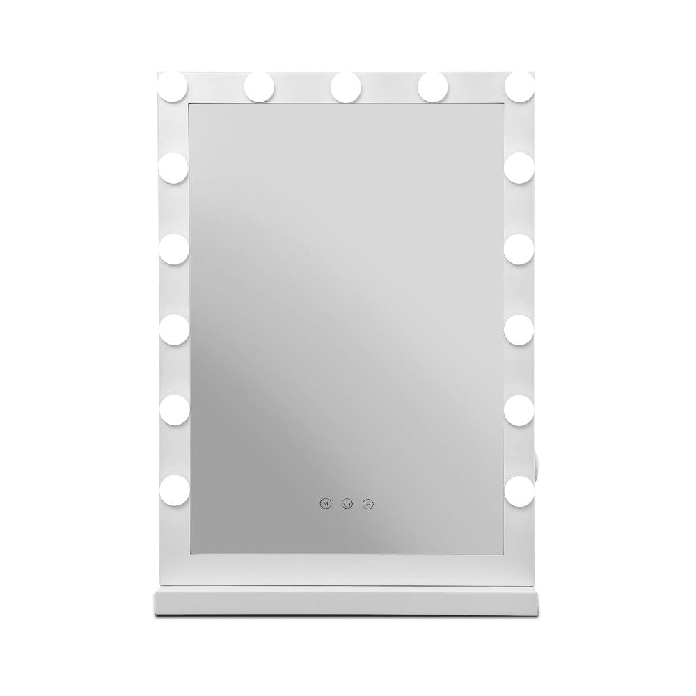 The Zebra Effect Health & Beauty > Makeup Mirrors Embellir Hollywood Makeup Mirror With Light 15 LED Bulbs Vanity Lighted Stand MM-FRAME-4361-WH