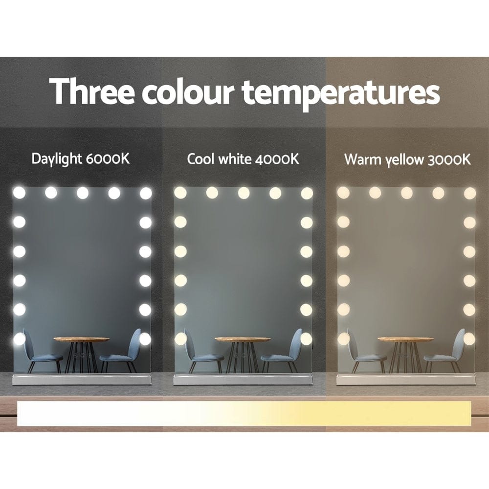 The Zebra Effect Health & Beauty > Makeup Mirrors Embellir Hollywood Makeup Mirror With Light 15 LED Bulbs Lighted Frameless MM-FRAMELS-4361-GS