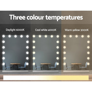 The Zebra Effect Health & Beauty > Makeup Mirrors Embellir Hollywood Makeup Mirror With Light 15 LED Bulbs Lighted Frameless MM-FRAMELS-4361-GS